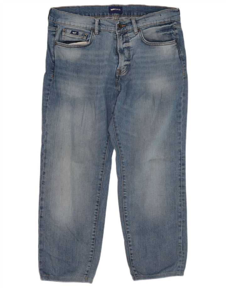 Gas Herre cropped jeans W33 L26 blå bomuld