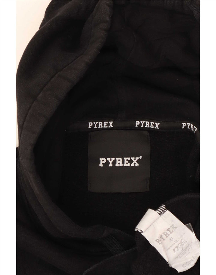 Pyrex grafisk hættetrøje til mænd, lille sort bomuld