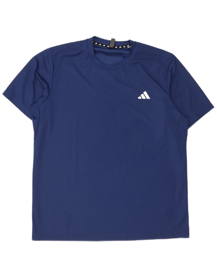 Adidas Herre Aeroready T-Shirt Top XL Navy Blue Polyester