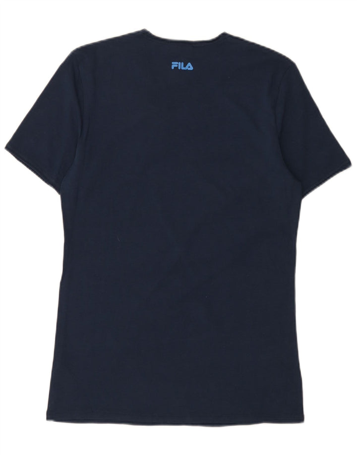 Fila herre T-shirt top lille marineblå bomuld