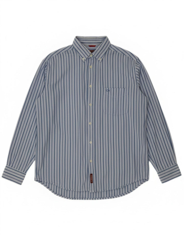 Carrera herreskjorte stor blå stribet bomuld