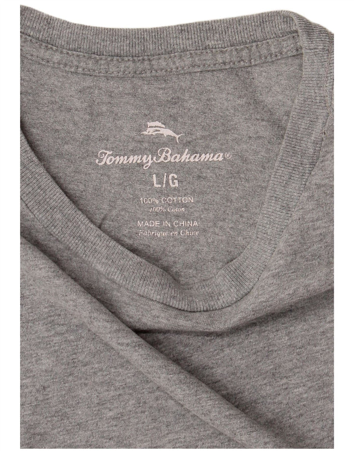 Tommy Bahama Herre Grafisk T-Shirt Top Stor Grå Bomuld
