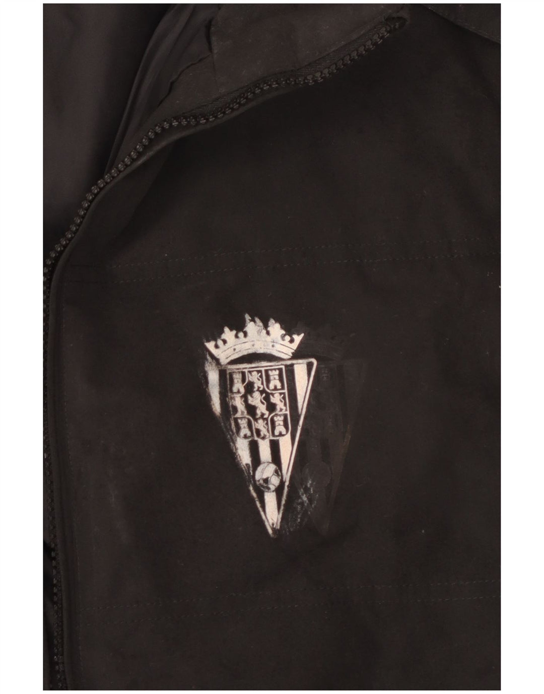 Kappa Herre Graphic Hooded Windbreaker Coat UK 38 Medium Black Polyester