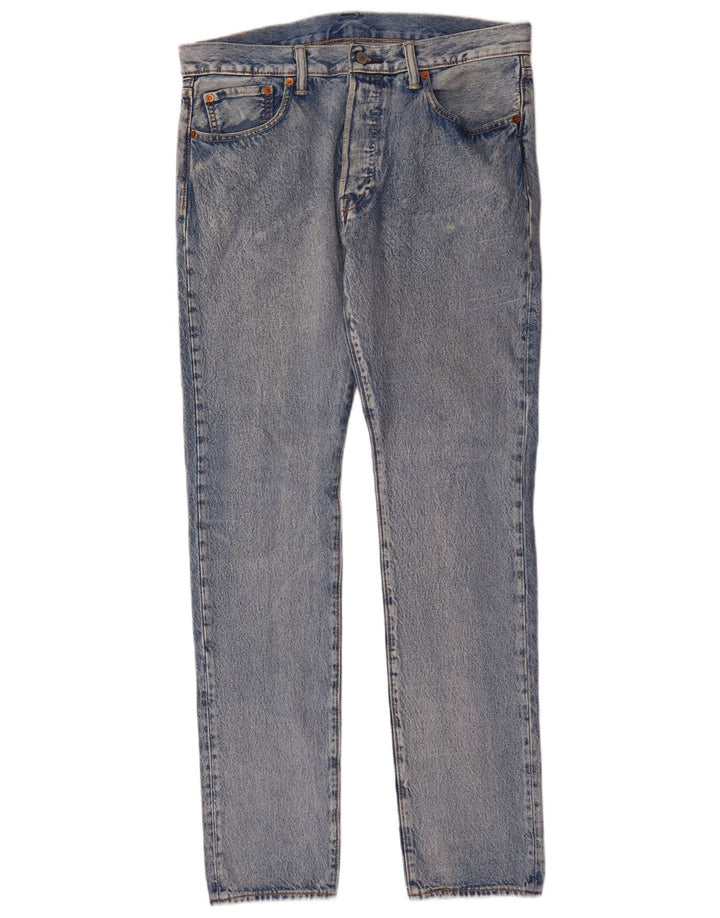 Levi's Herre 501 Straight Jeans W34 L34 Blå Bomuld