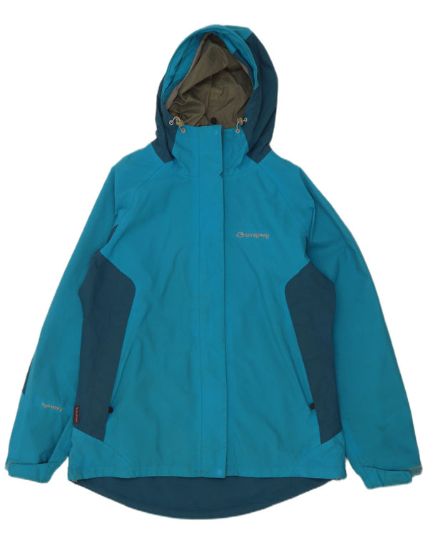 Sprayway Regnjakke med hætte til kvinder UK 12 Medium Blue Colourblock Polyamid