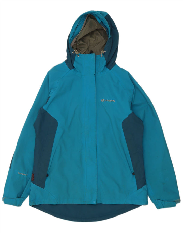 Sprayway Regnjakke med hætte til kvinder UK 12 Medium Blue Colourblock Polyamid