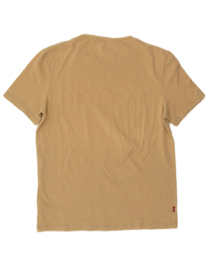 Levi's Dame T-Shirt Top UK 14 Stor Beige Bomuld