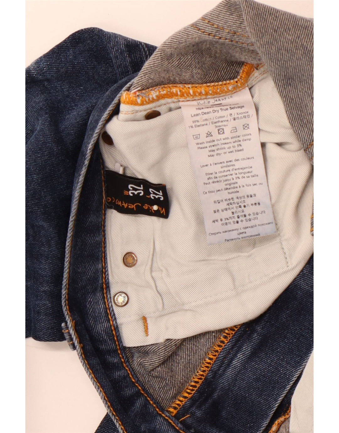 NUDIE JEANS Skinny Jeans til mænd W32 L32 Blå Bomuld