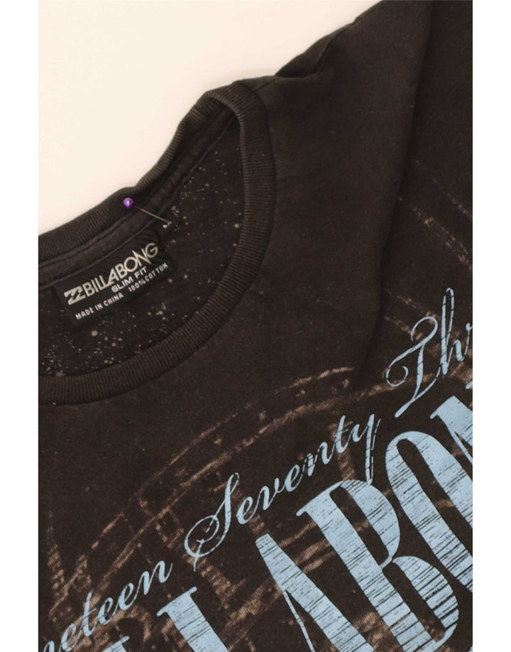Billabong Herre Slim Fit Grafisk T-Shirt Top Medium Brun Bomuld