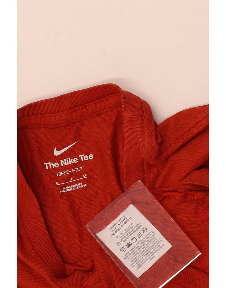 Nike Herre Dri Fit grafisk T-shirt top lille orange bomuld