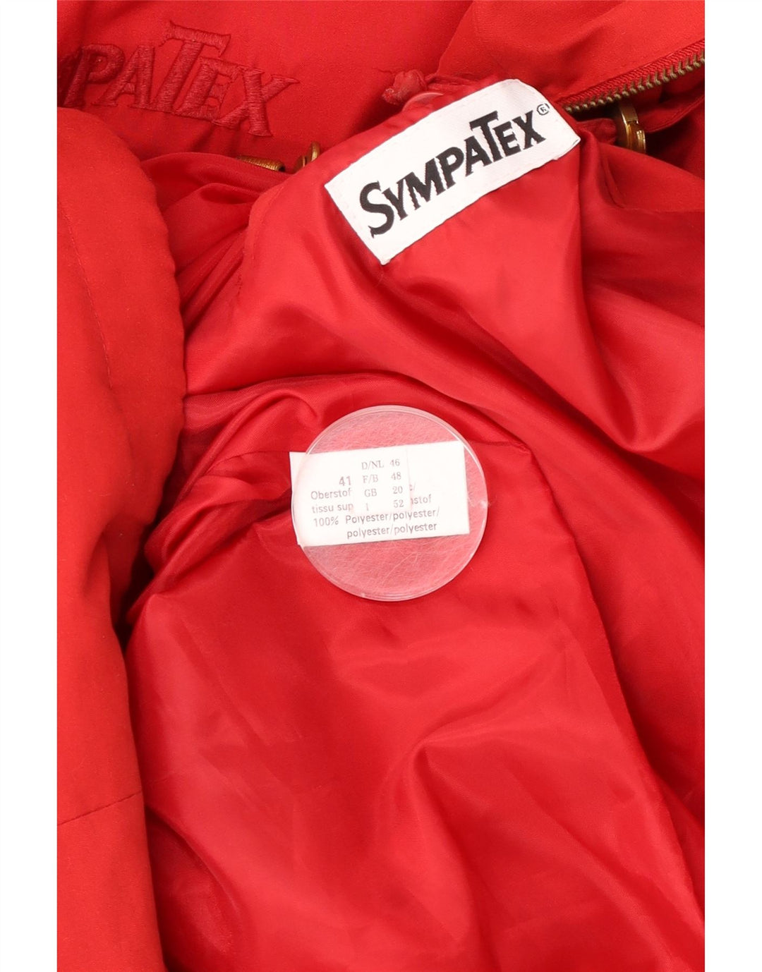 Sympatex Dame Hætte Oversized Windbreaker Frakke UK 20 2XL Rød Polyester