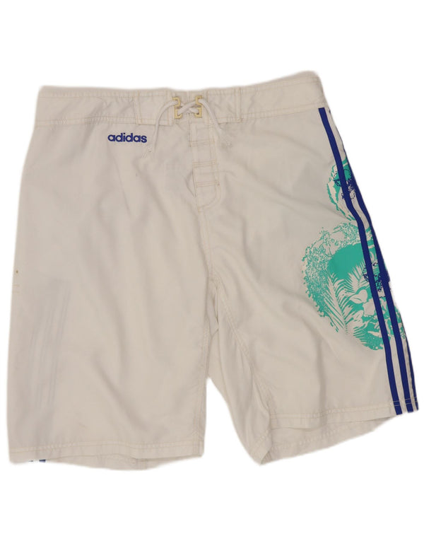 Adidas Herre grafiske svømmeshorts Medium White Floral Polyester