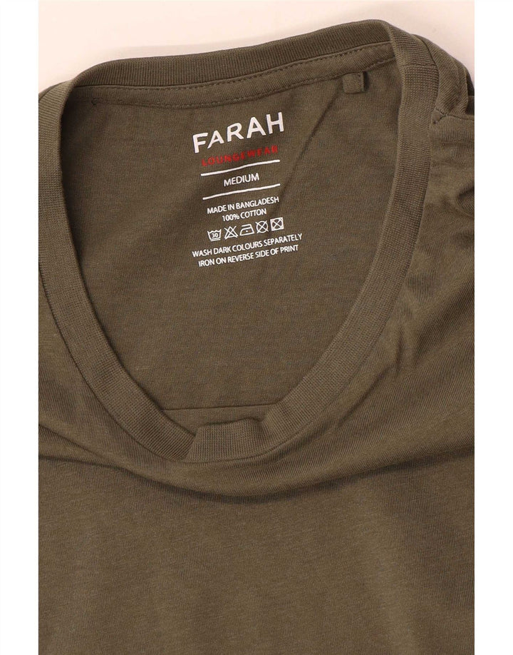 Farah Herre T-Shirt Top Medium Khaki Bomuld