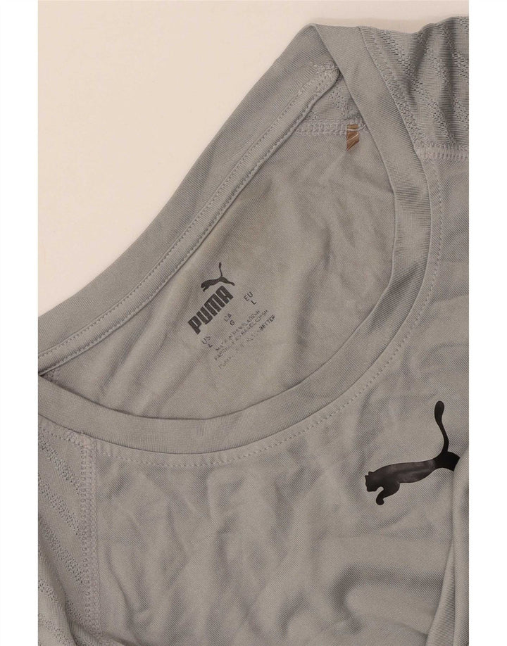 Puma Dame T-Shirt Top UK 14 Stor Grå