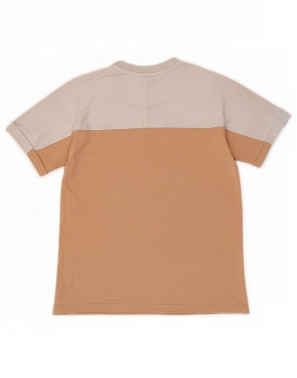 Adidas Grafisk T-Shirt Top UK 14 Medium Hvid Colourblock Bomuld