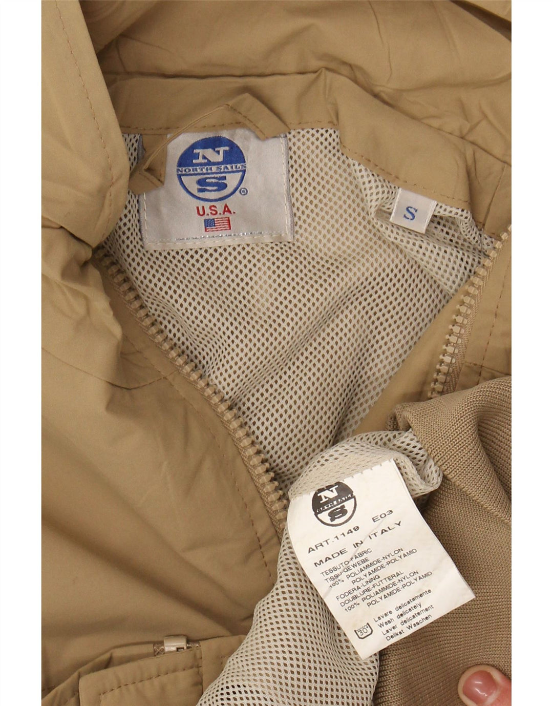 NORTH SAILS Mens Bomber Jacket UK 36 Small Beige Polyamide