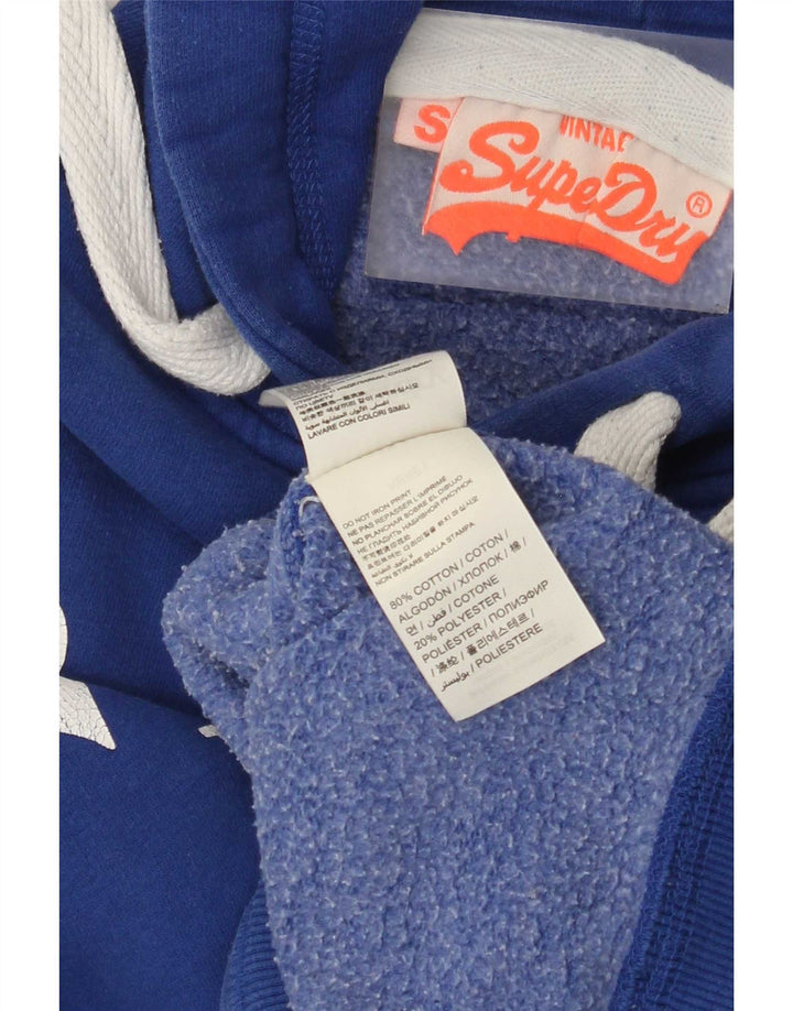 Superdry Grafisk hættetrøje til mænd, lille blå bomuld