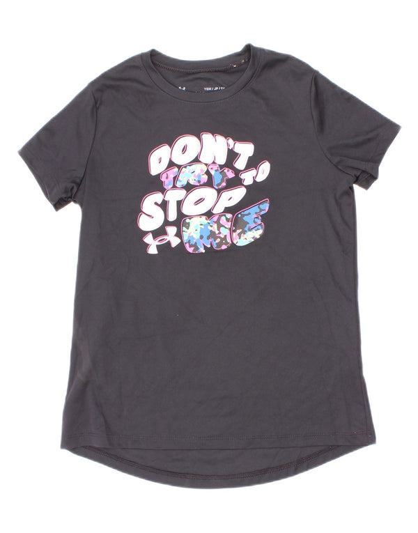 Under Armour Boys Grafisk T-Shirt Top 7-8 År Lille Grå Polyester