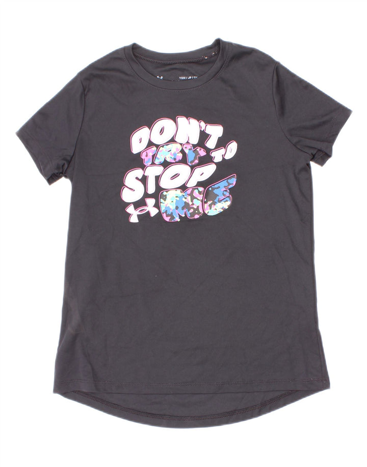 Under Armour Boys Grafisk T-Shirt Top 7-8 År Lille Grå Polyester