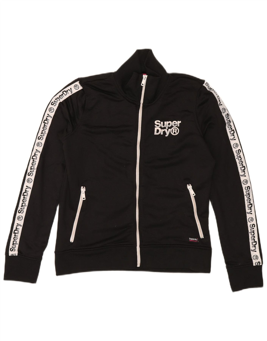 SUPERDRY træningsdragt topjakke til kvinder UK 14 Medium Sort Colourblock