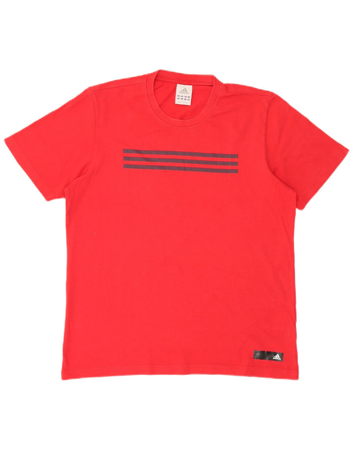 Adidas Grafisk T-shirt top til mænd, stor rød bomuld