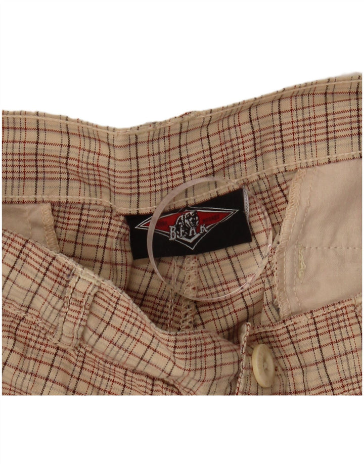 BEAR Chino Shorts til mænd W38 XL Beige ternet bomuld