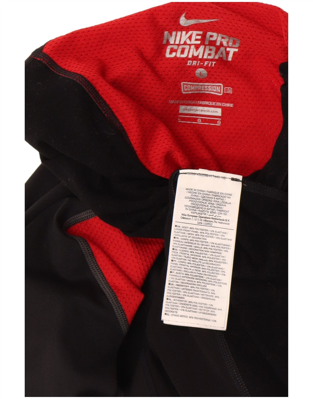Nike Herre Compression Top Langærmet Stor Sort Colourblock Polyester