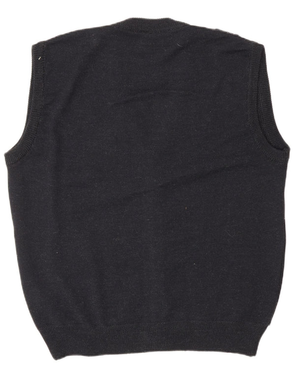 VINTAGE Herre ærmeløs cardigan sweater IT 52 Large Grey Argyle/Diamond