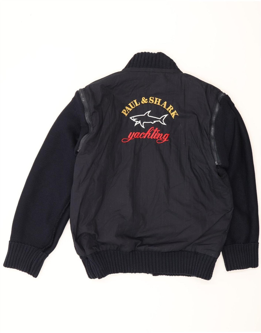 Paul & Shark Herre strik grafisk vendbar jakke UK 40 Large Navy Blue