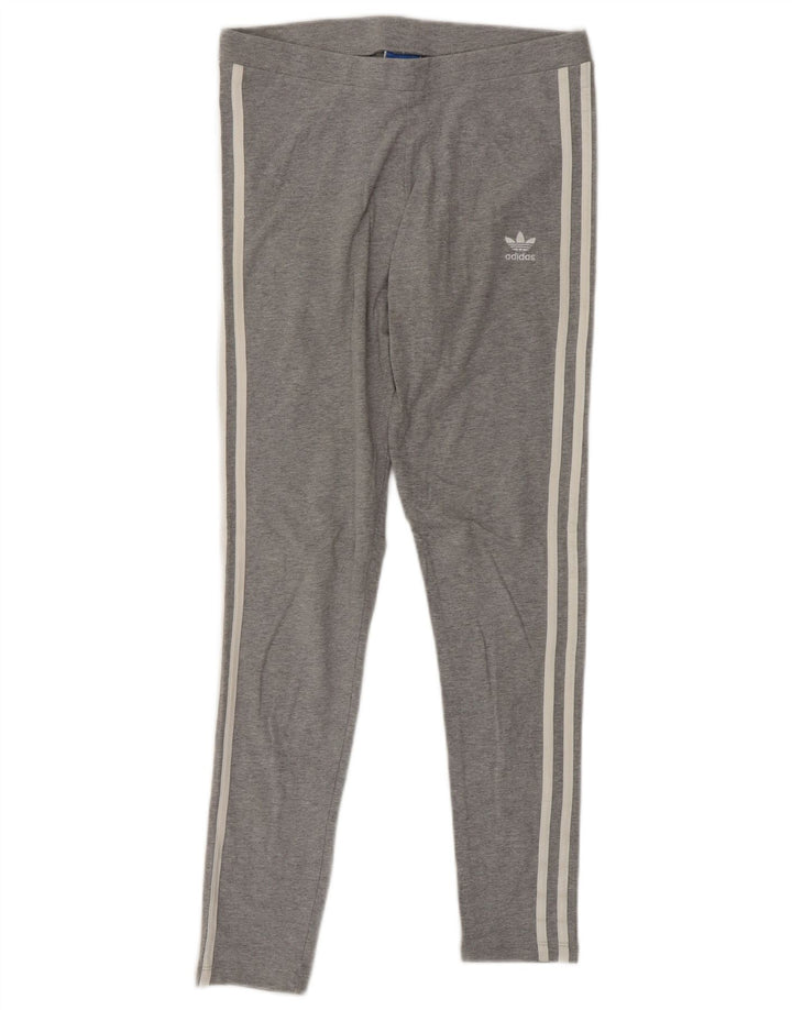 ADIDAS Dame Leggings UK 6 XS Grå Bomuld