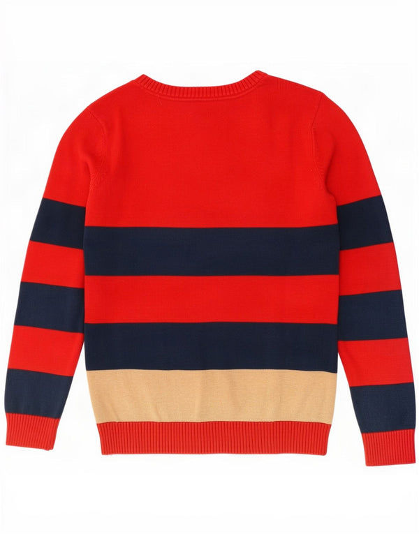 Tommy Hilfiger Dame Boat Neck Jumper Sweater UK 14 Medium Rød Stribet