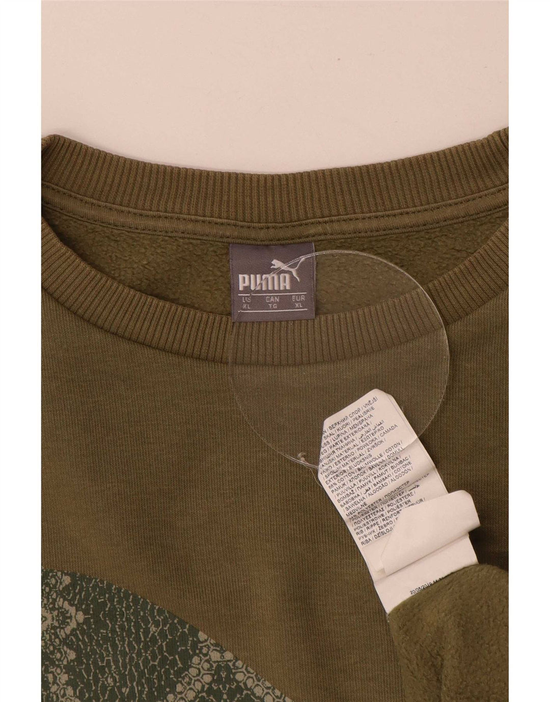 Puma Herre Grafisk Sweatshirt Jumper XL Khaki Bomuld