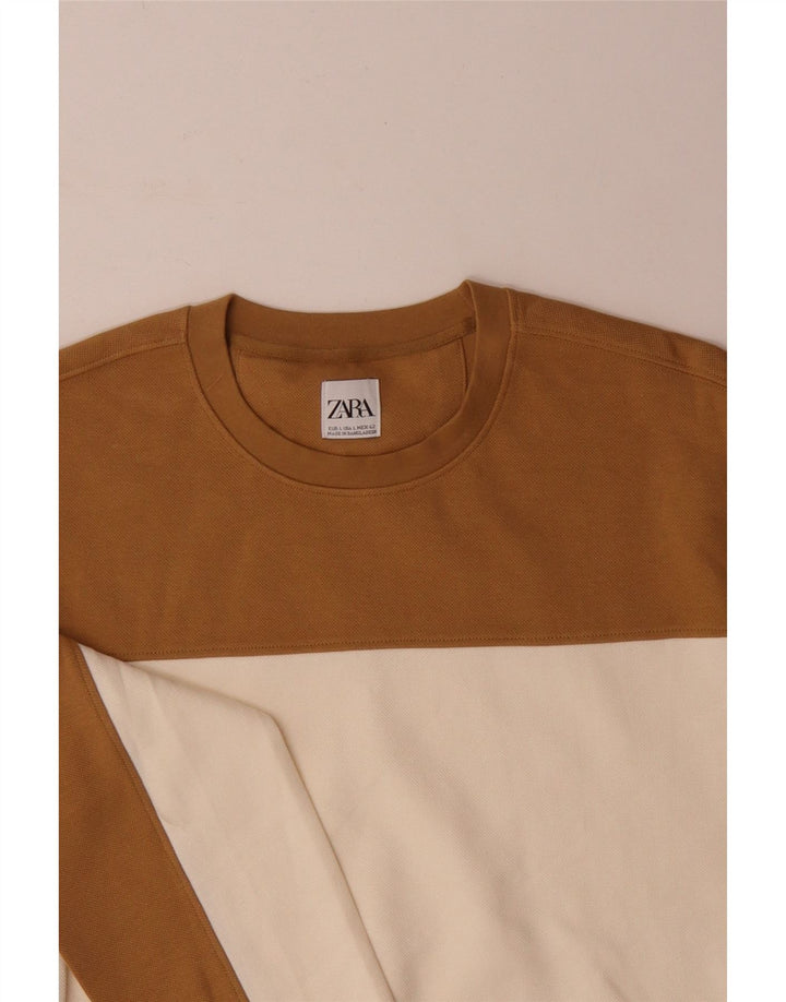Zara Sweatshirt til mænd Stor flerfarvet Colourblock Bomuld