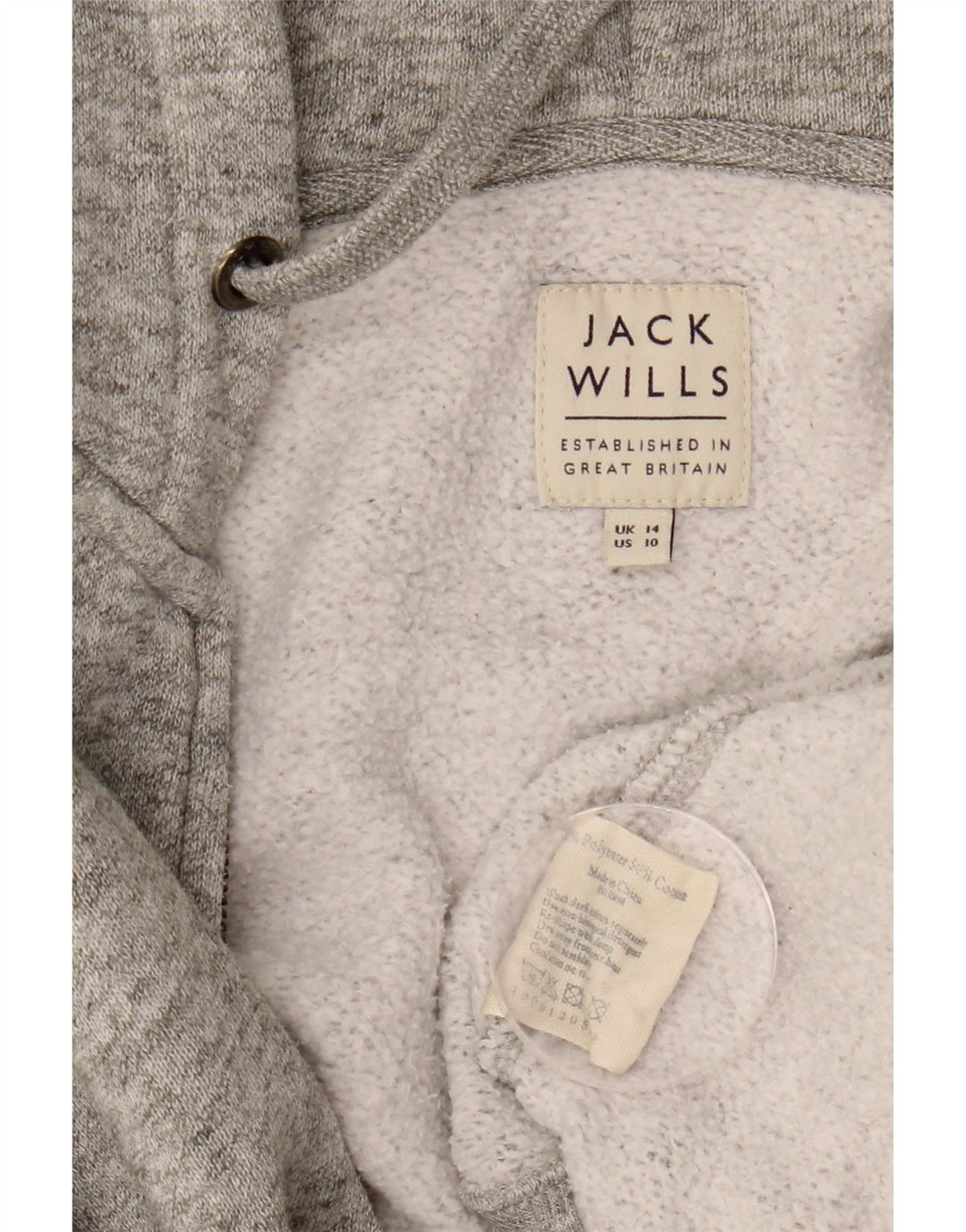 JACK WILLS Dame-hættetrøje med lynlås DK 14 Large Grå Flecked Polyester