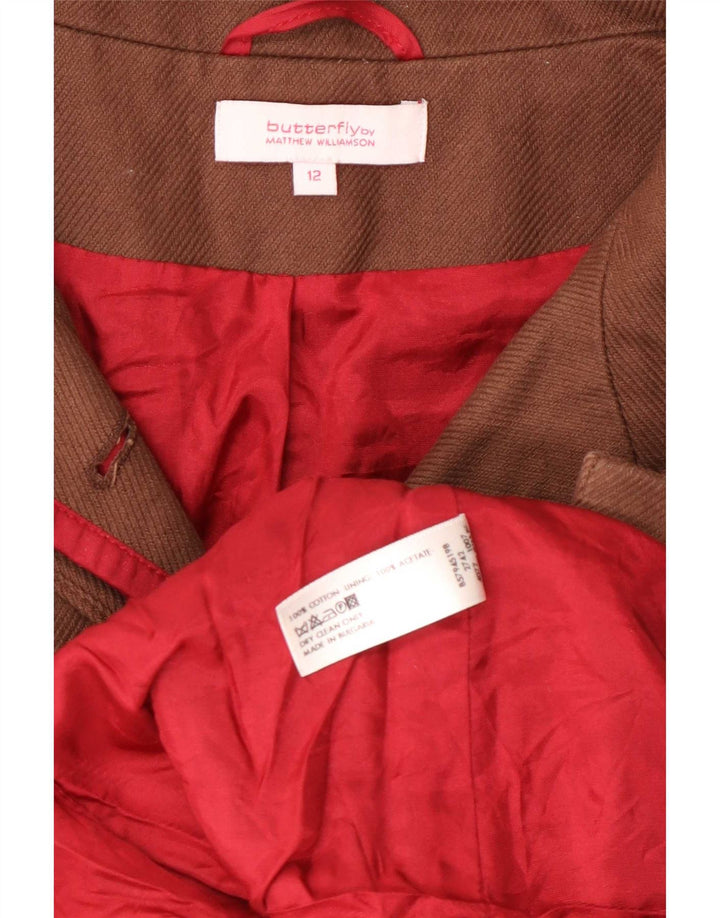 Mathew Williamson Dame Blazer Jacket UK 12 Medium Brun Bomuld