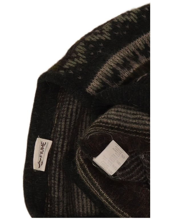 Fiume Herre Cardigan Sweater Large Grey Fair Isle Akryl