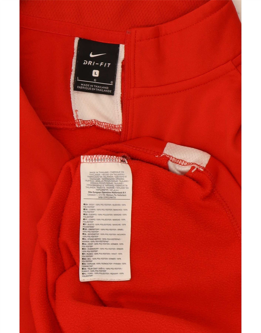 Nike Herre Dri Fit Pullover med lynlås-hals træningsdragt Top Stor rød farveblok