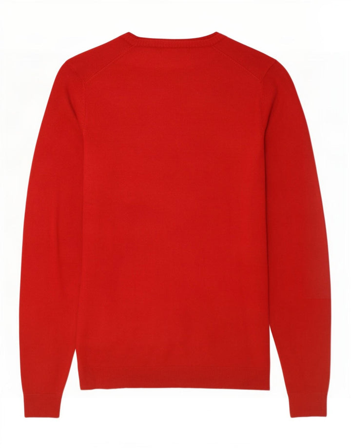 Zara Herre V-hals sweater XL Rød viskose
