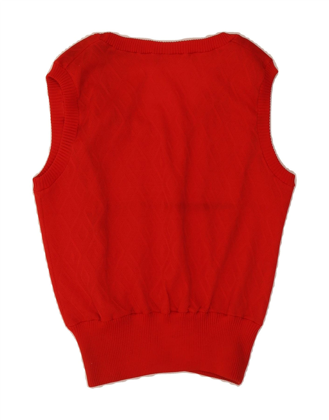 VINTAGE Womens Crop Vest Tank Top UK 8 Small Red Argyle/Diamond Vintage Vintage and Second-Hand Vintage from Messina Hembry 