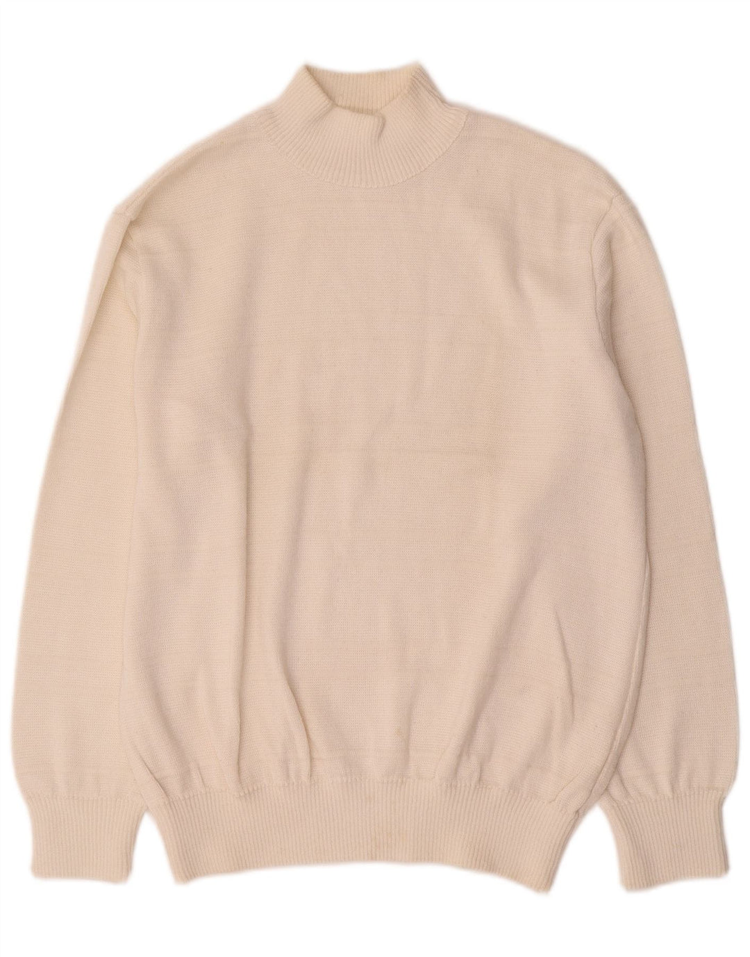 VINTAGE Dame Turtle Neck Sweater UK 16 Large White