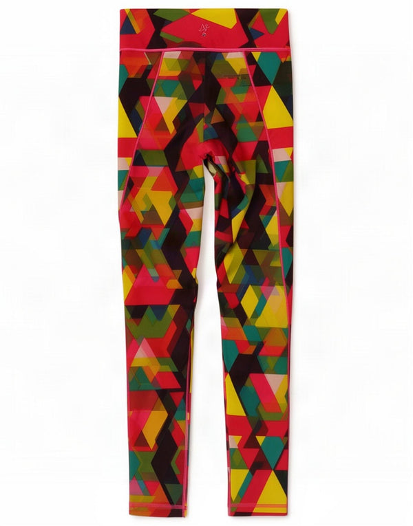 Adidas Womens Leggings UK 6 XS Multicolored Geometric