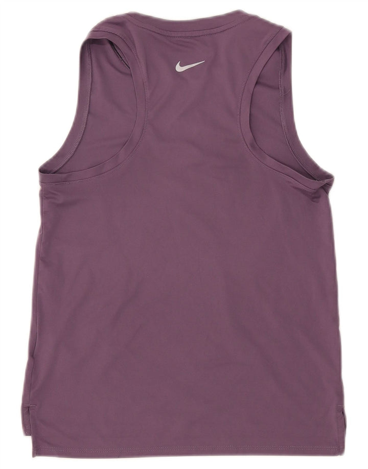 NIKE Dame Dri Fit Grafisk Vest Top UK 6 XS Lilla Polyester