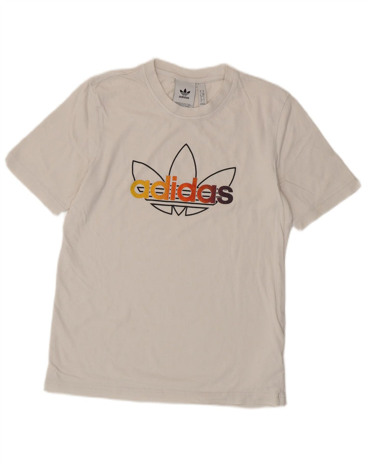 Adidas Grafisk T-shirt top til mænd, lille hvid bomuld