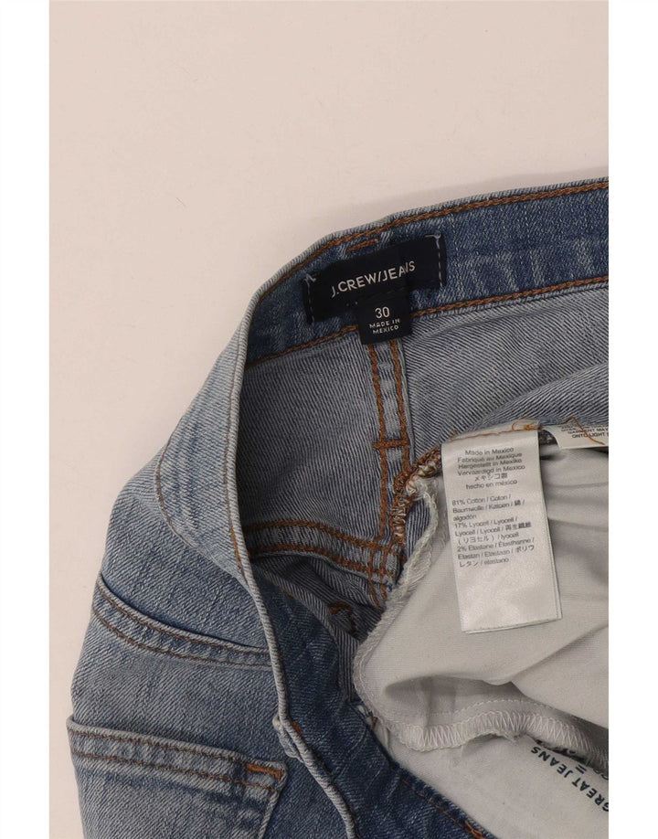 J. Crew Kvinders højtaljede distressed denimshorts W30 mellemblå bomuld