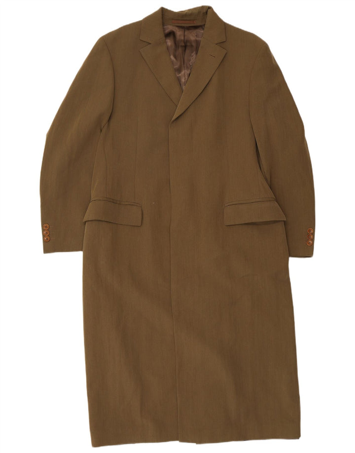 Hugo Boss Herre Overfrakke EU 50 Stor Khaki Polyamid