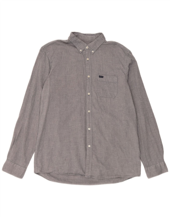 Jack Wills Herre Classic Fit skjorte Stor blå sildebensbomuld