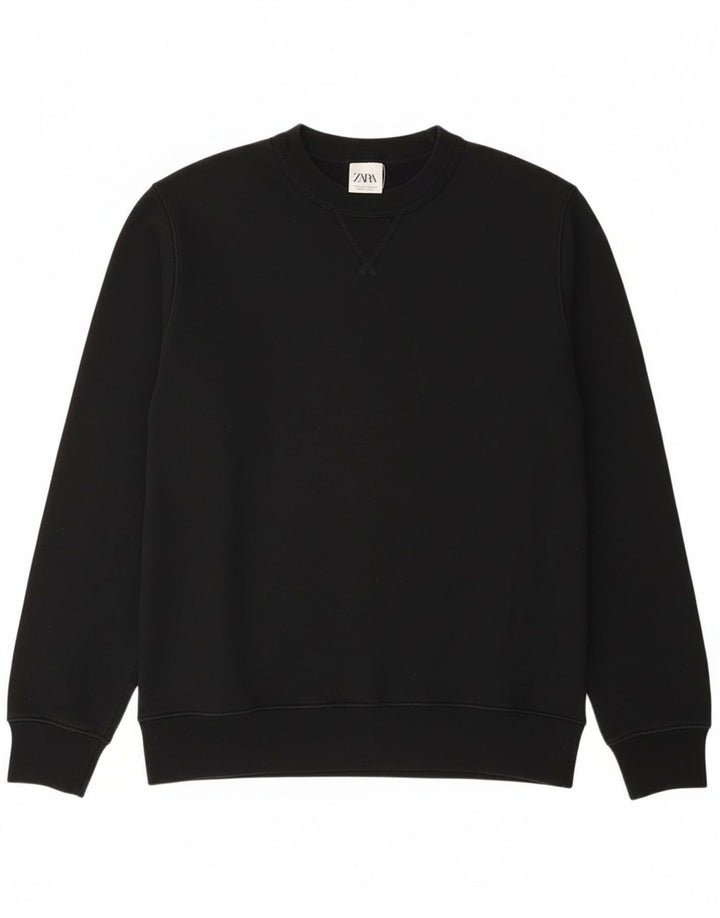Zara Herre Sweatshirt Jumper Medium Sort Bomuld
