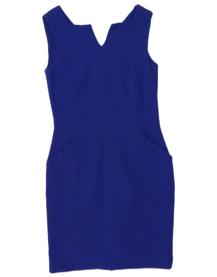 VINTAGE Womens Sleeveless Sheath Dress UK 8 Small Blue