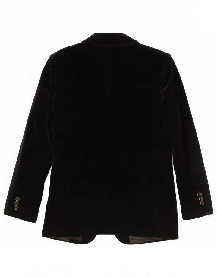 Vintage Dame 3-knaps Velvet Blazer Jacket UK 14 Medium Black