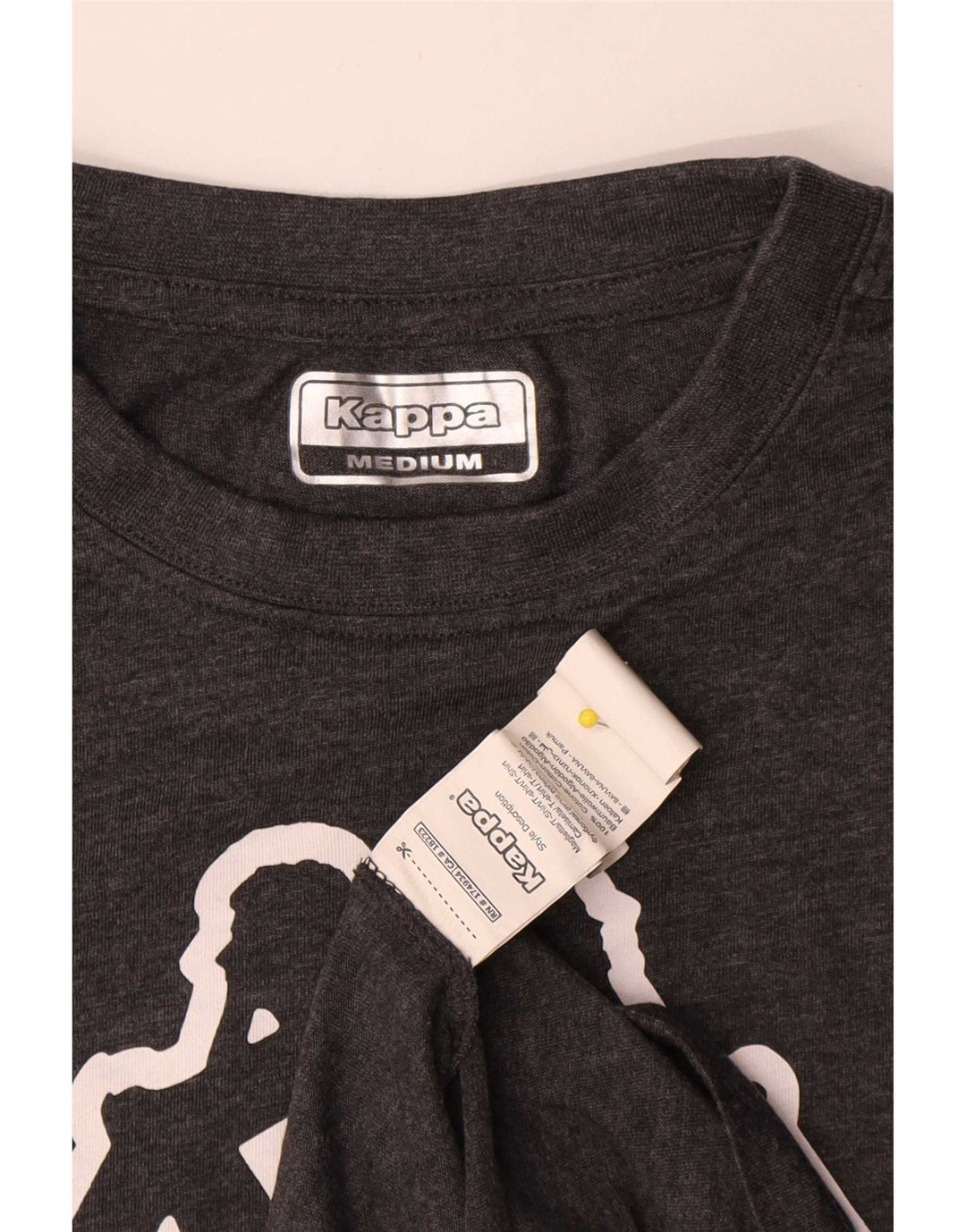 Kappa Herre grafisk T-shirt Top mellemgrå bomuld